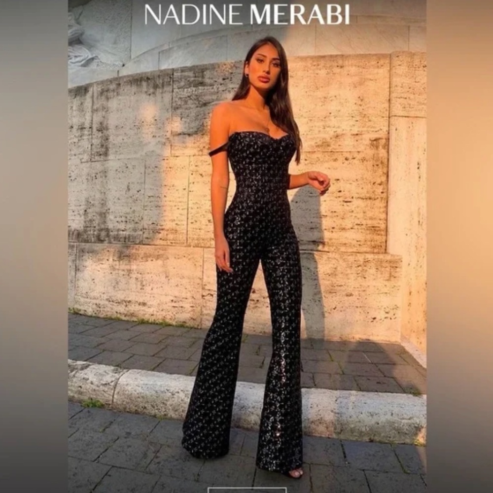 NWT Nadine Merabi Hailey Black Jumpsuit